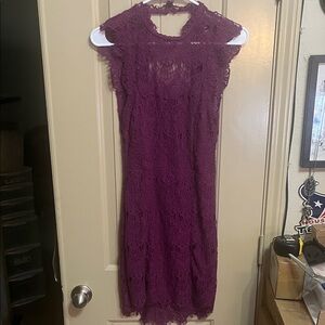 Free People Plum Lace Mini Dress